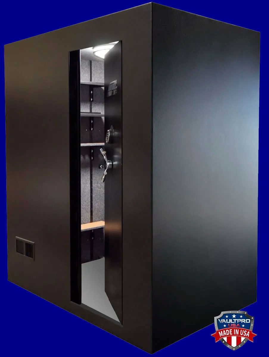 single piece vault room shelter with heavy duty door