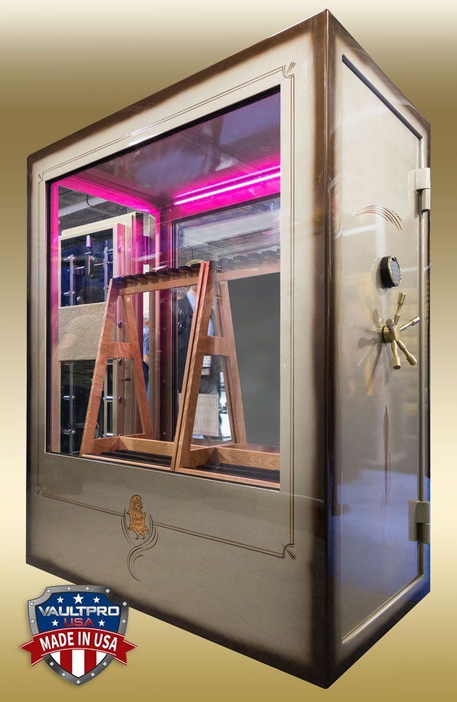 Display safe with L.E.D. mult-colored lighting. Change lighting color as desired.