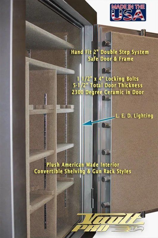 High end American Made Safes with automatic lighting