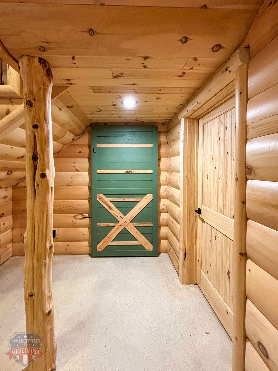 outer door to hidden vault room in closed position hiding vault door 