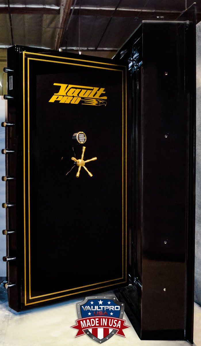 Monster vault door in custom black gloss finish.