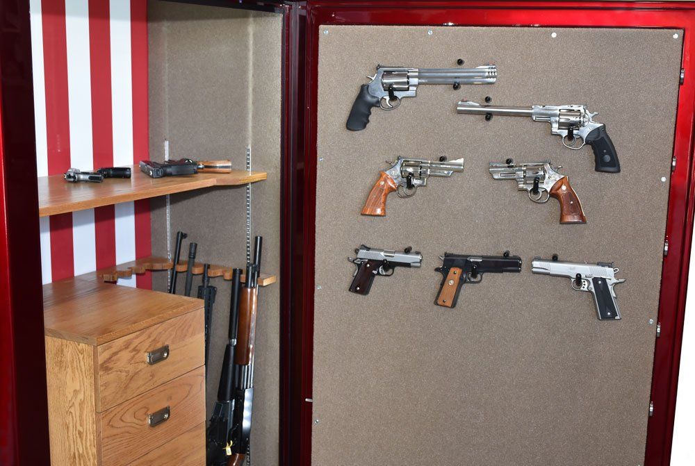 custom handgun and long gun holders for safes