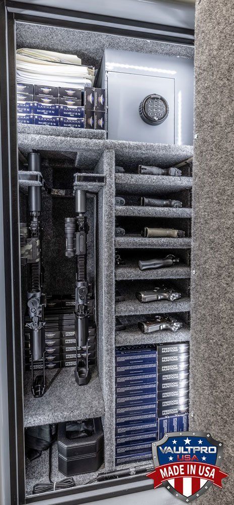 gun safe with guns inside