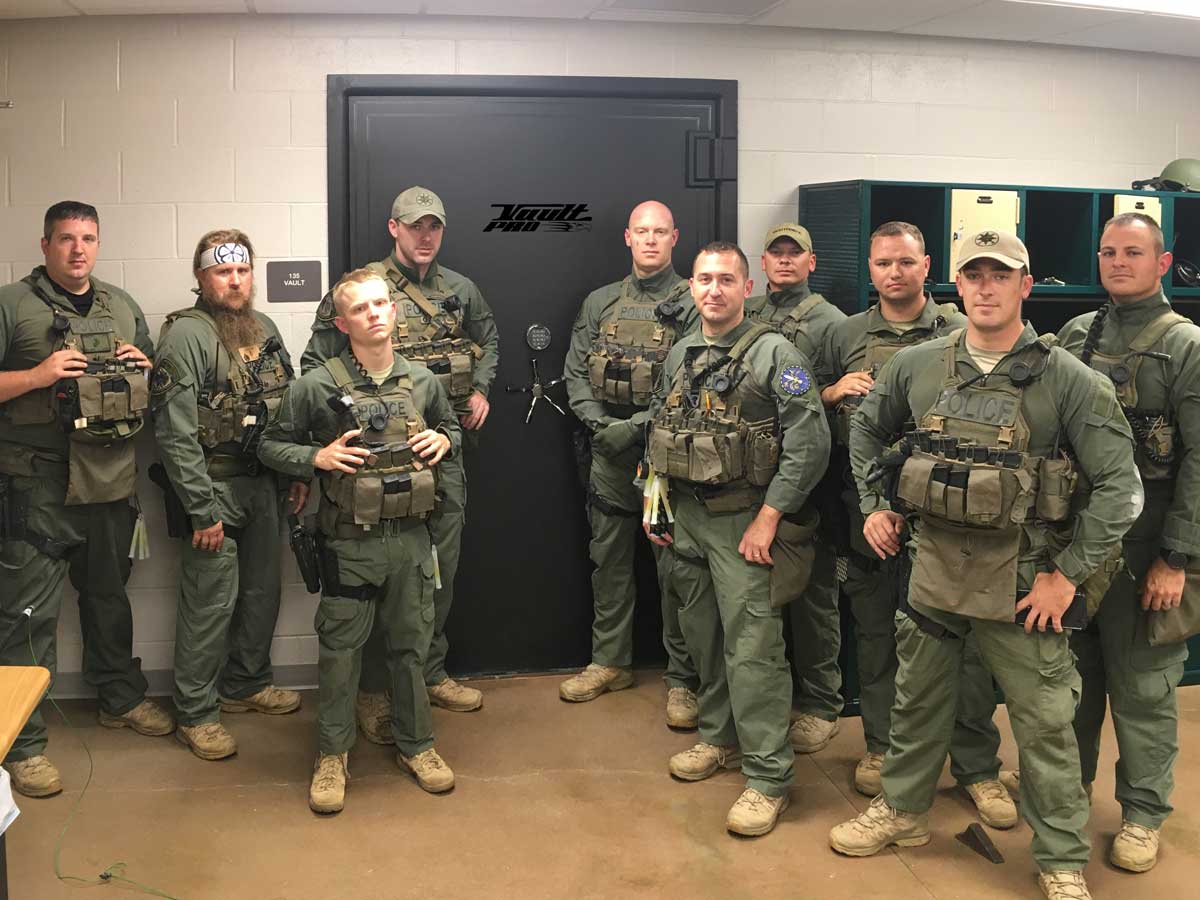 vault door for SWAT team storage locker