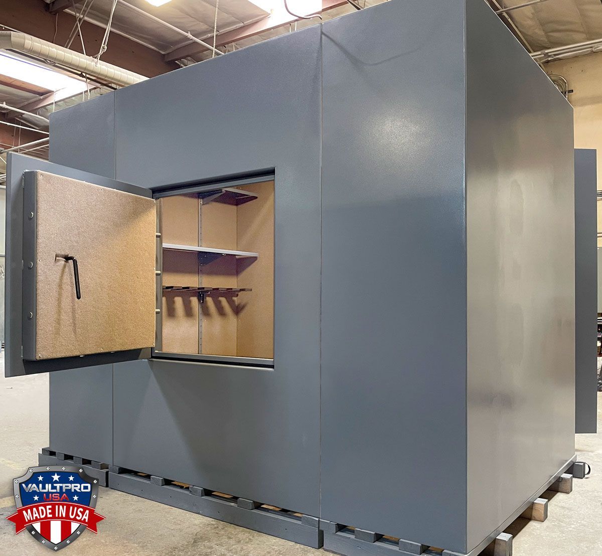 Custom walk in vault with emergency escape hatch