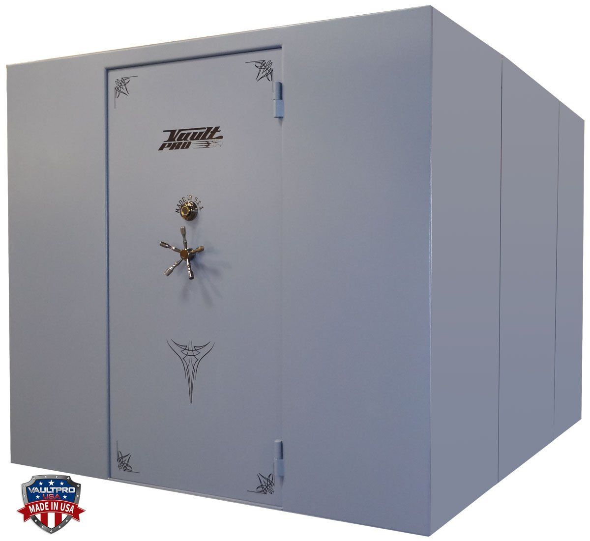 Walk in modular vault room for guns