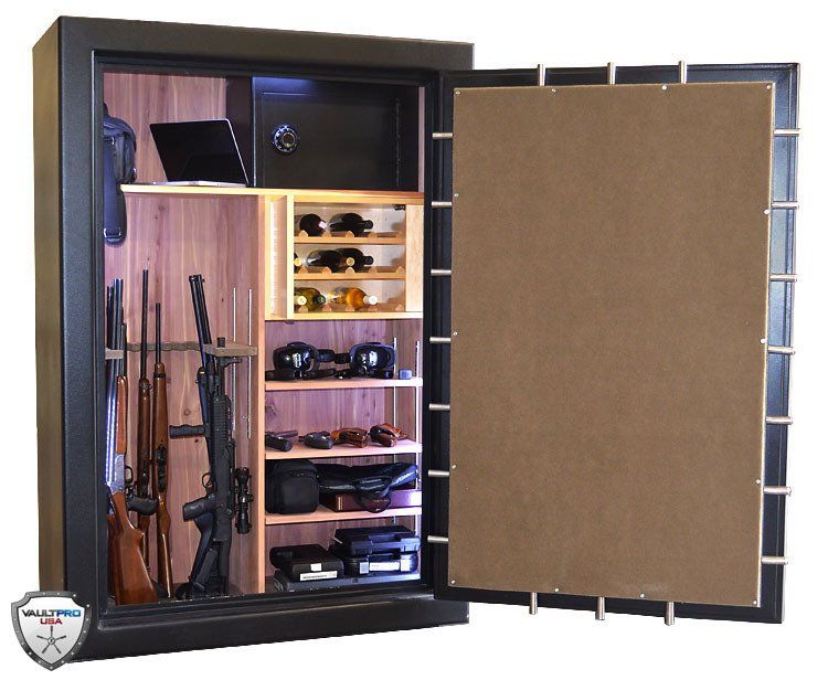 custom safe with safe in safe, wine rack, custom cedar wood interior