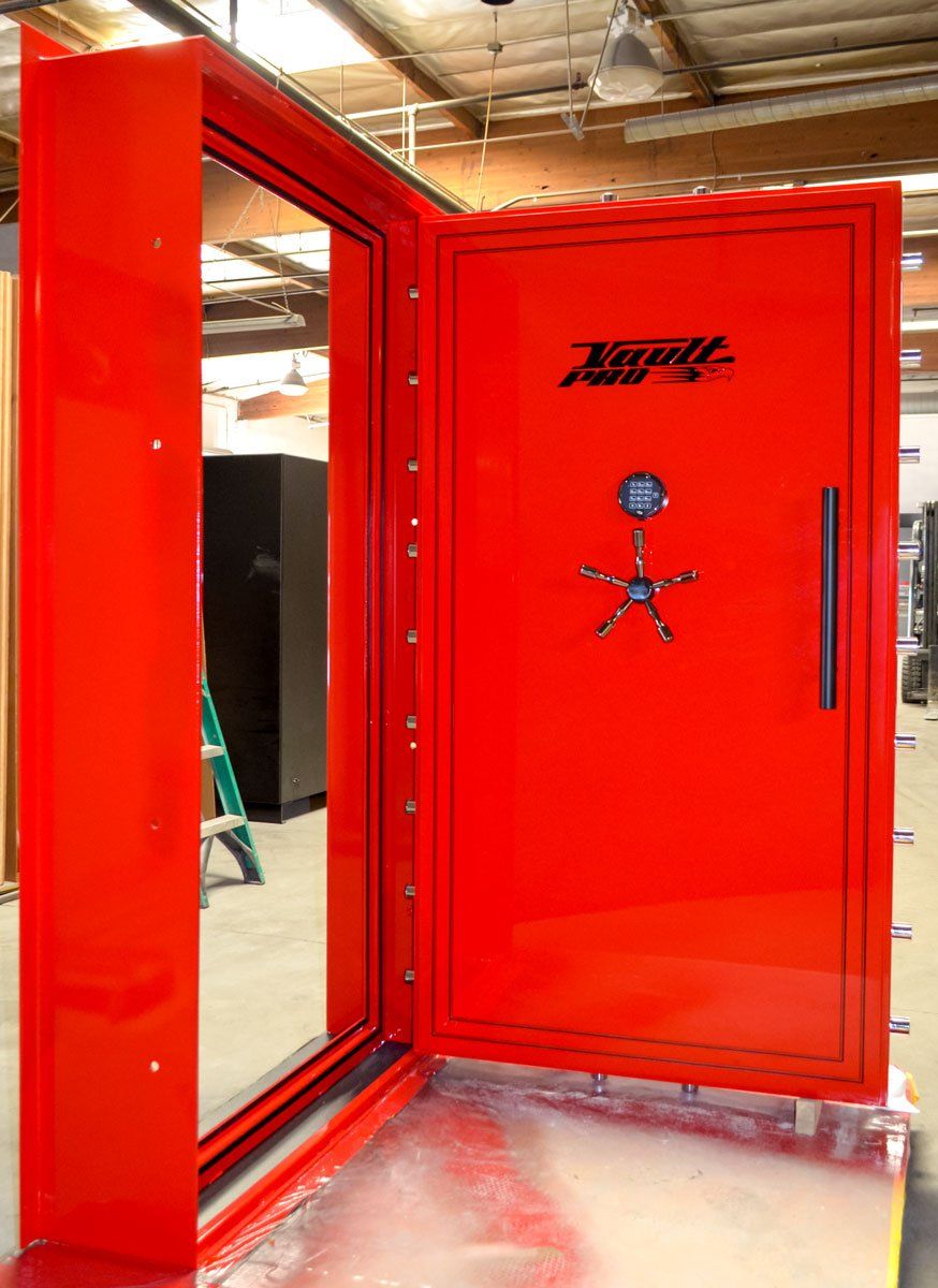 custom vault door gloss red paint