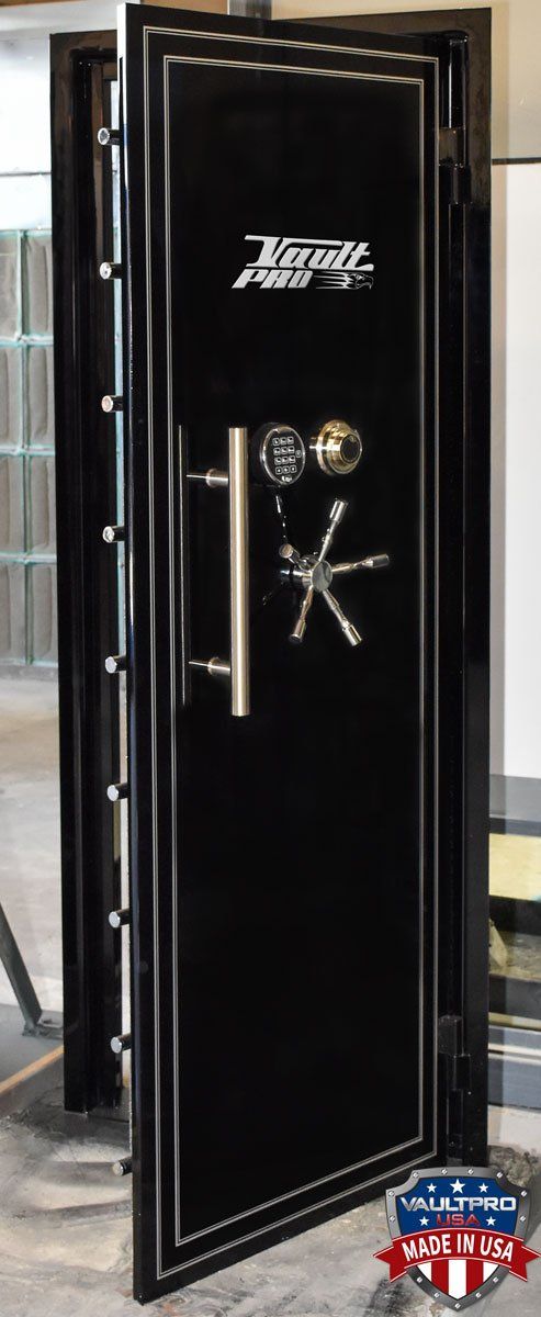 vault door with dual locking system and pull handle made in USA
