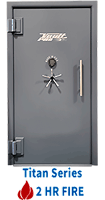 Heavy duty vault doors with high fire resistance