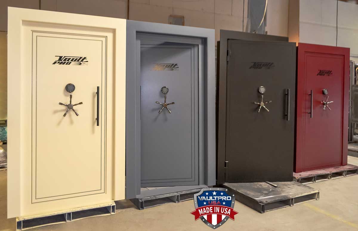 Vault doors shown with wide flange option. Vault doors made in USA by Vault Pro