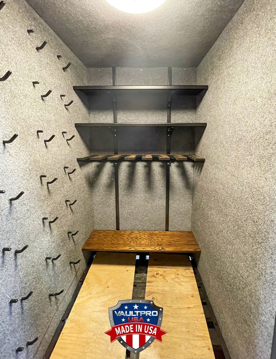Create a walk-in vault room, even in a small space, such as a closet.