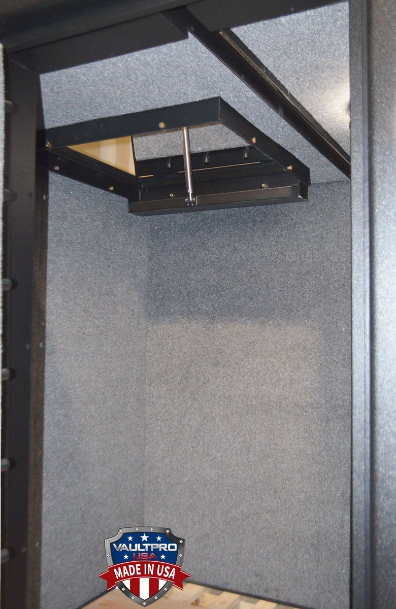 Cling mounted floor hatch with easy open pneumatic system.