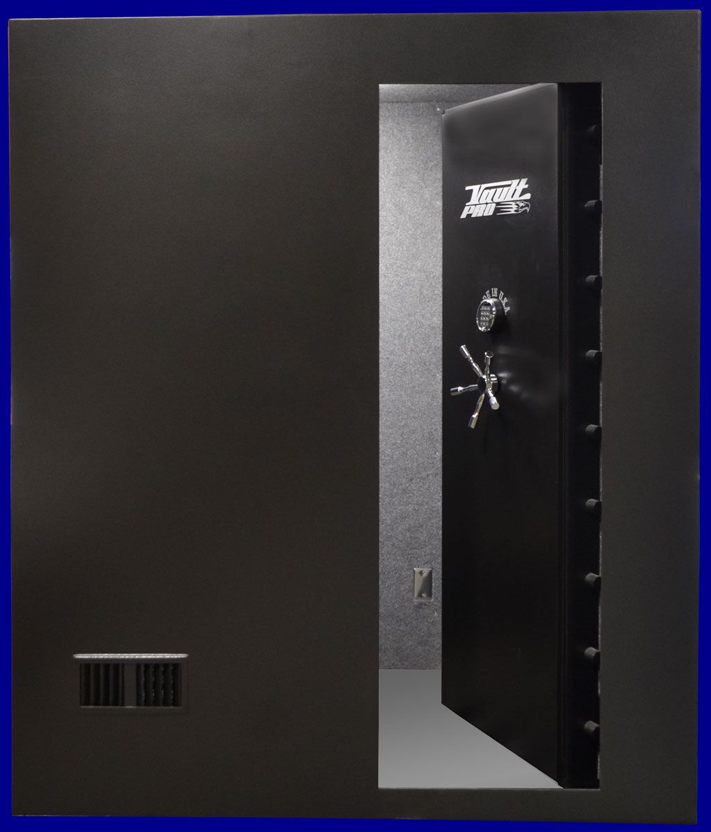 walk in vault room with lighting