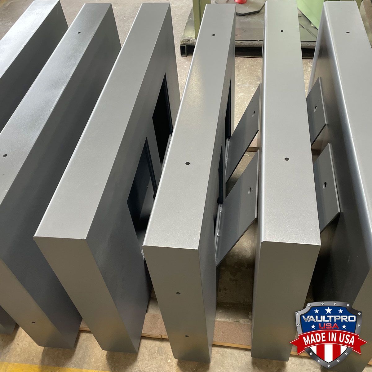 These are the modular panels for the room at the left, painted and ready for wrapping to ship.