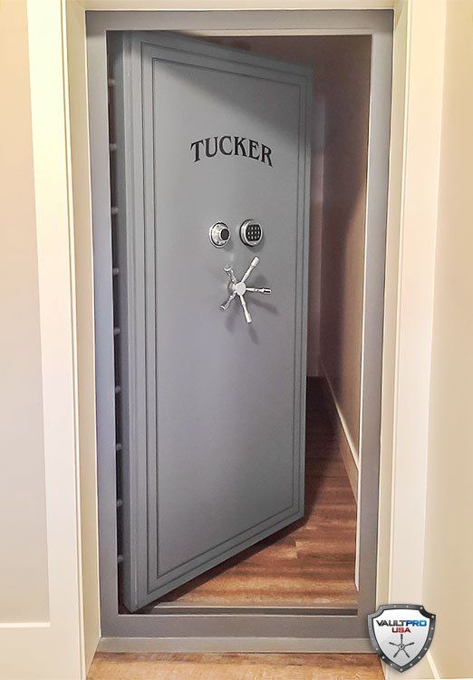 Inward swing door prevents door from being blocked by debris in case of catastrophic event.
