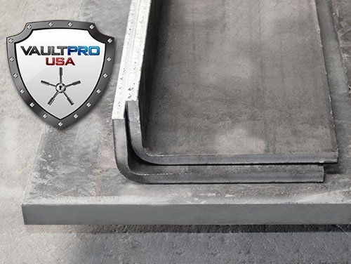 vault door steel sections prepped for assembly and welding