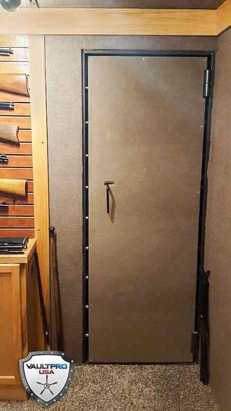 Interior release on vault door for quick exit.