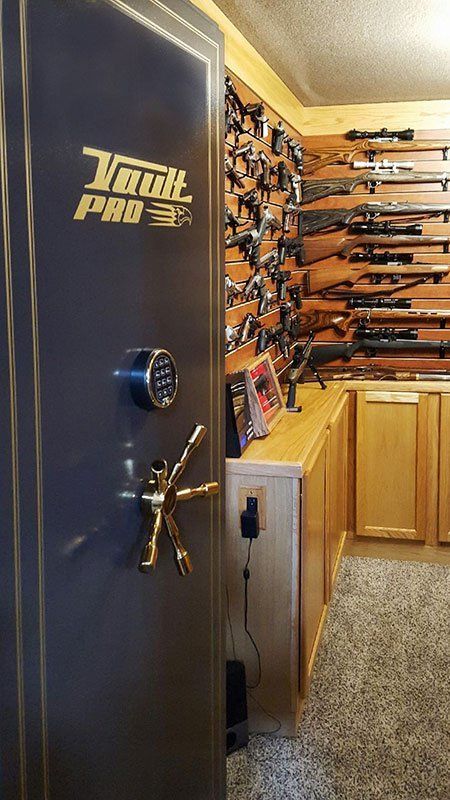 In swing vault door allows for easy ingress and egress of vault room.
