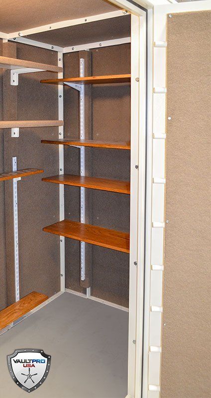 Modular design walk in gun room can be built almost anywhere.