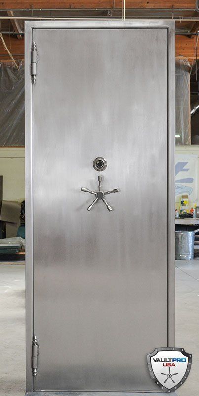 Solid stainless steel vault door made in USA by Vault Pro