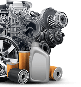 Car engine, wheel, filters, and oil container; auto parts. | Auto Clinic Care
