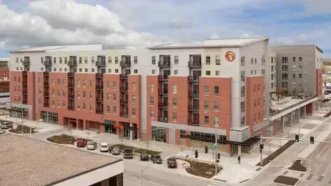 Latitude student living apartment building exterior view.