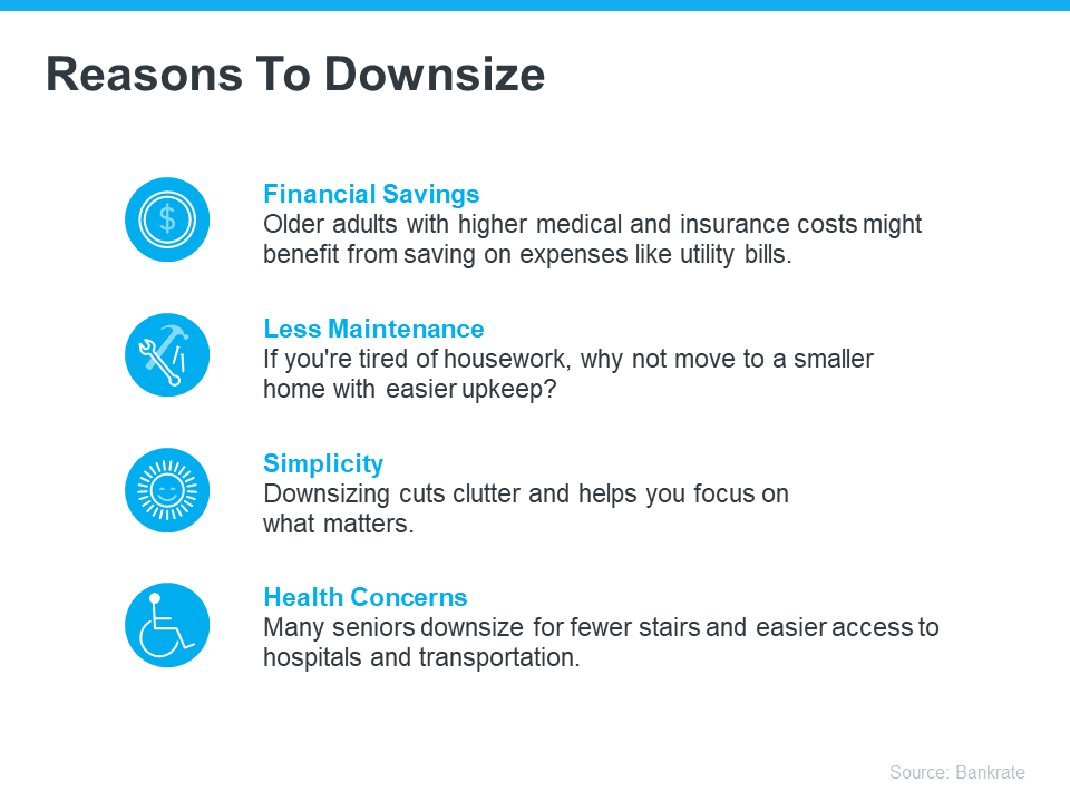 Graphic detailing reasons to downsize