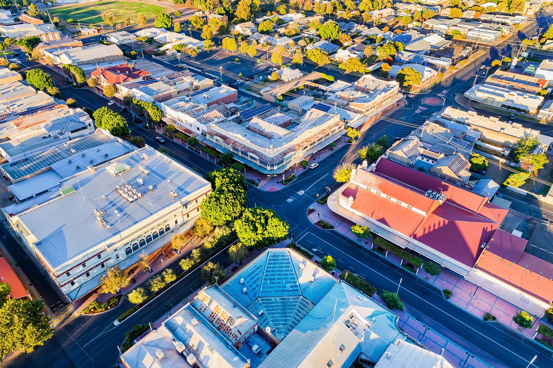 Aerial Townscape — Aged Care in Moree, NSW