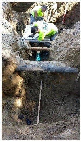 Storm Drainage Installation — Workers Installing Drainage in Rocky Hill, CT