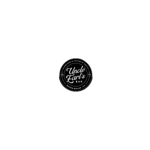 A black and white logo for uncle earl 's bar on a white background.