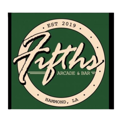 A logo for fifth arcade and bar in hammond la