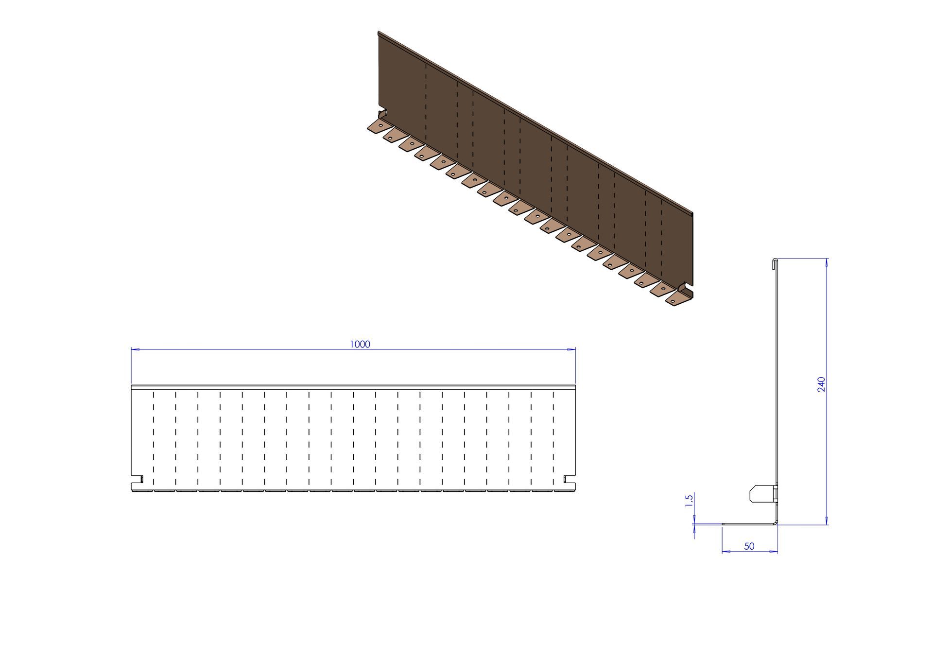 Kantopsluiting bocht 240x50x1.5-L1000