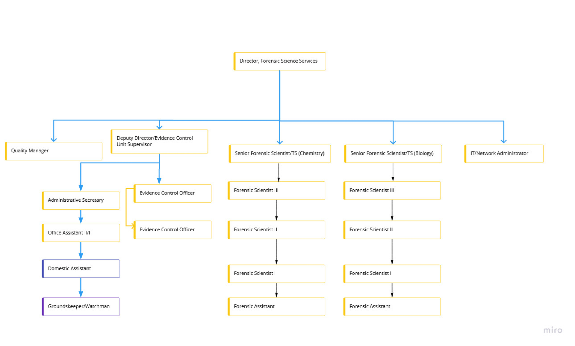 A diagram of a company 's organizational structure