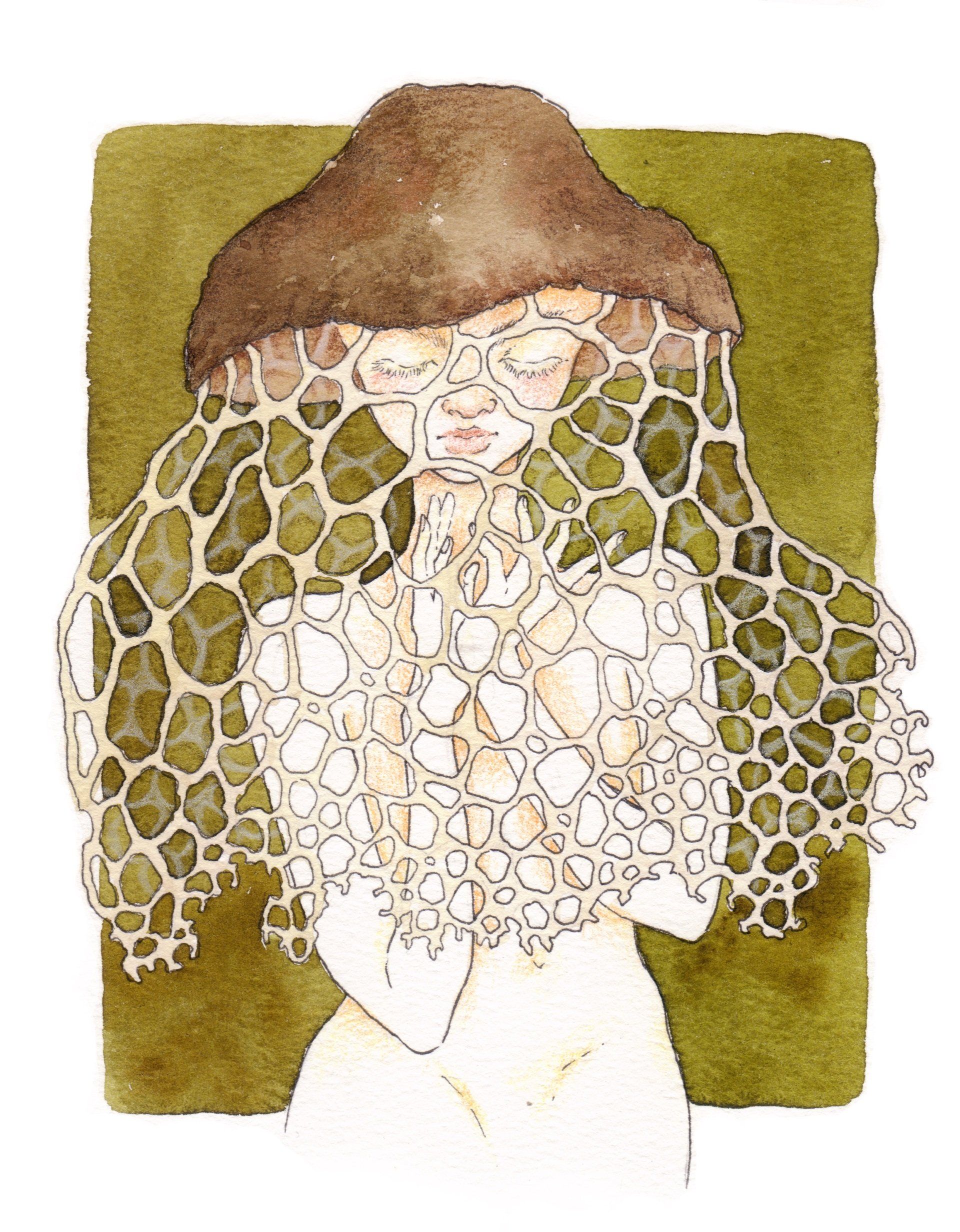 Mariella Fahr Illustration Mädchen Pilze funguary