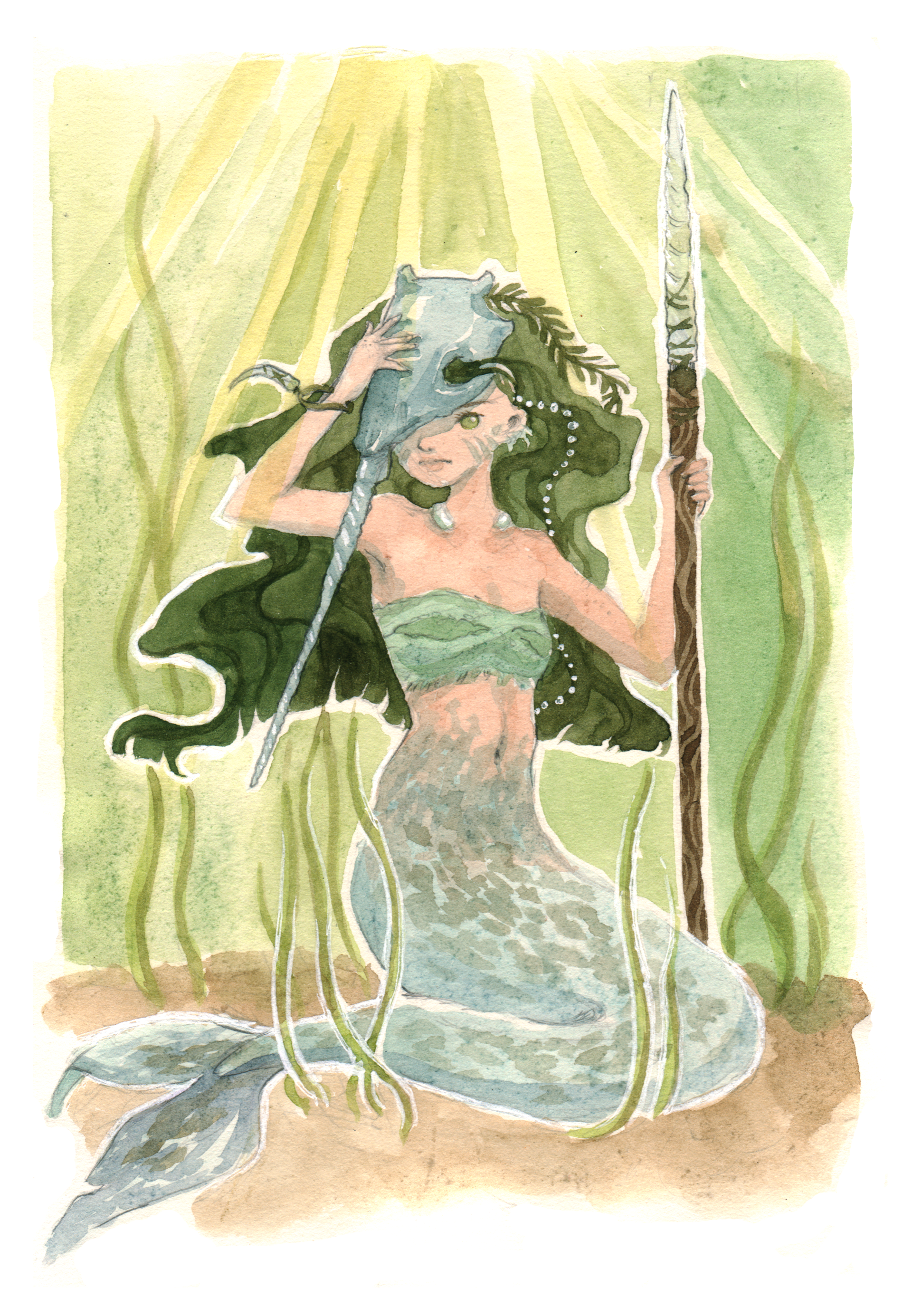 Mariella Fahr Illustration Meerjungfrau Kriegerin