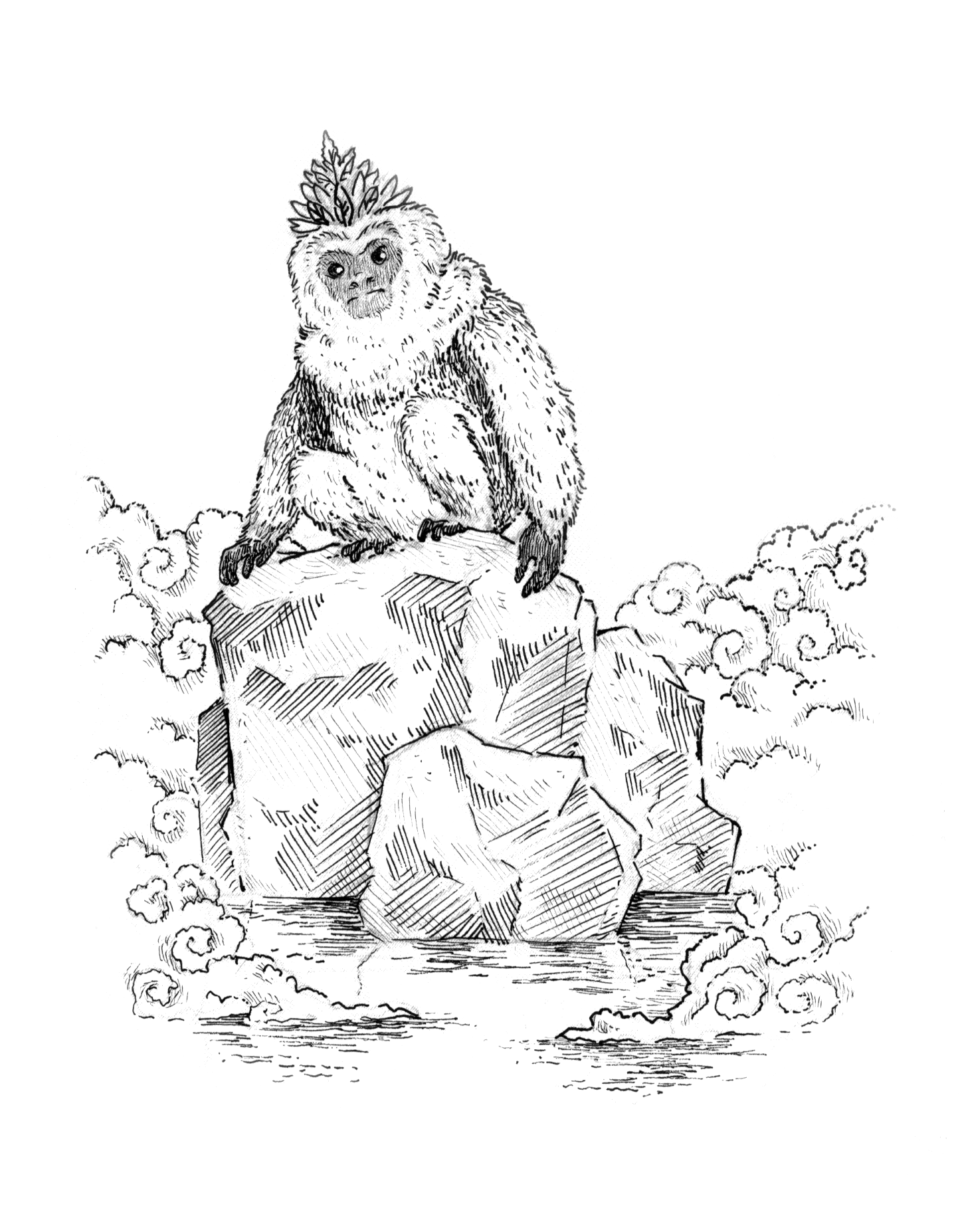 Gibbon Kaiser • gibbon kaiser Mariella Fahr Illustration Japan Geister Geschichten Gibbon Kaiser