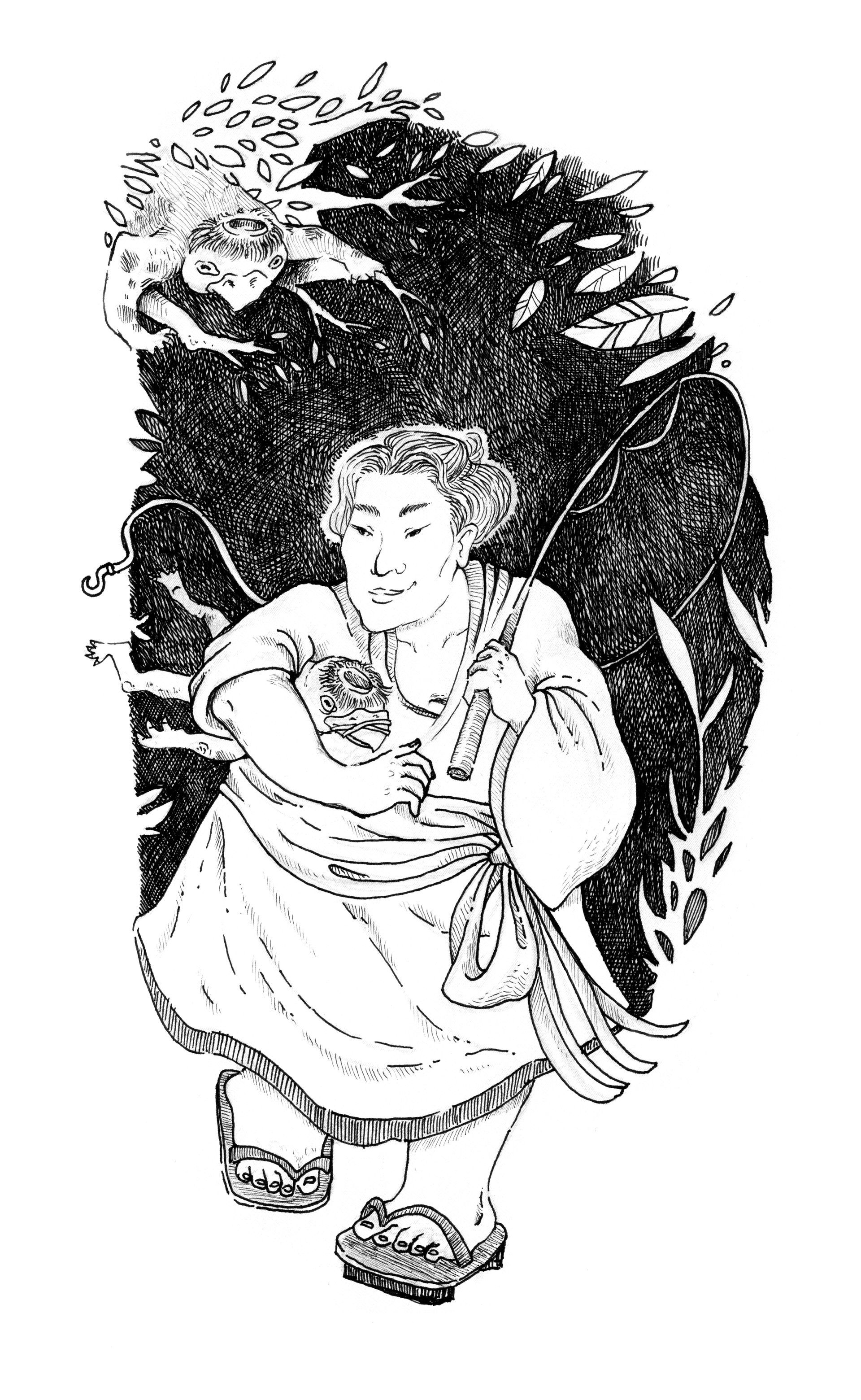 Samurai Mariella Fahr Illustration Japan Geister Geschichten Kappa Samurai