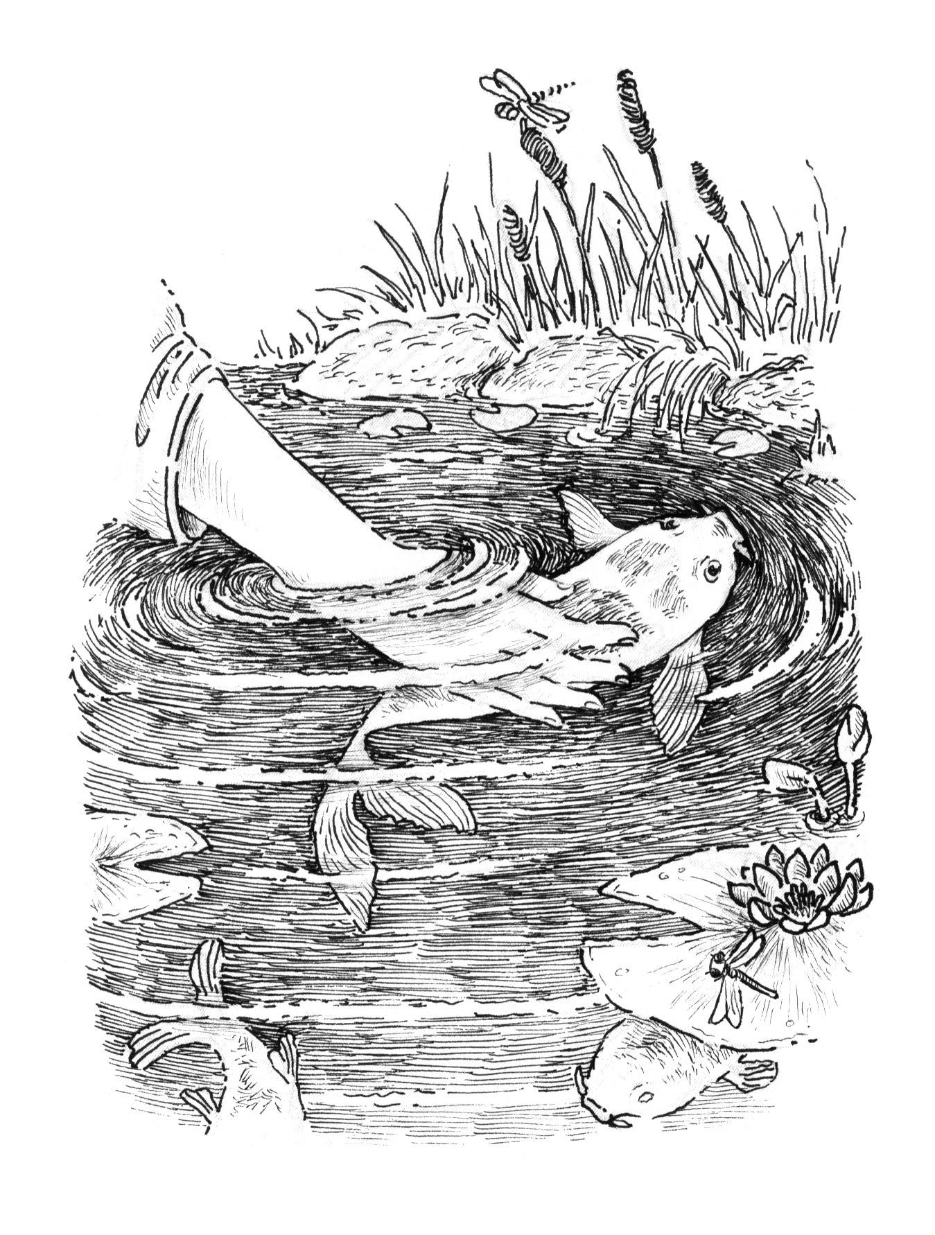 Koi Freundschaft • koi friendship Mariella Fahr Illustration Japan Geister Geschichten