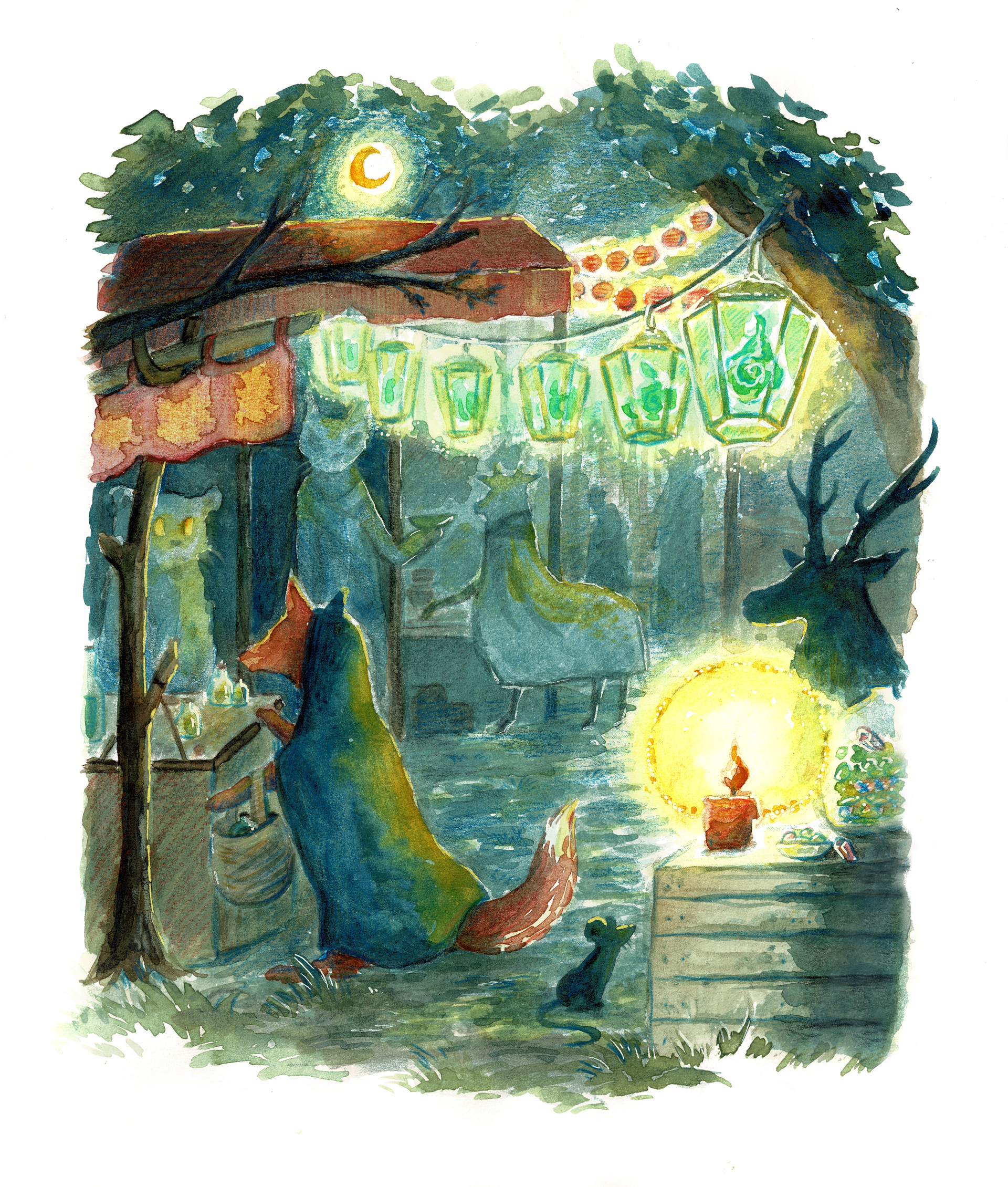 Cover Illustration Mariella Fahr Illustration Kaikei auf dem Nachtmarkt der Tiere