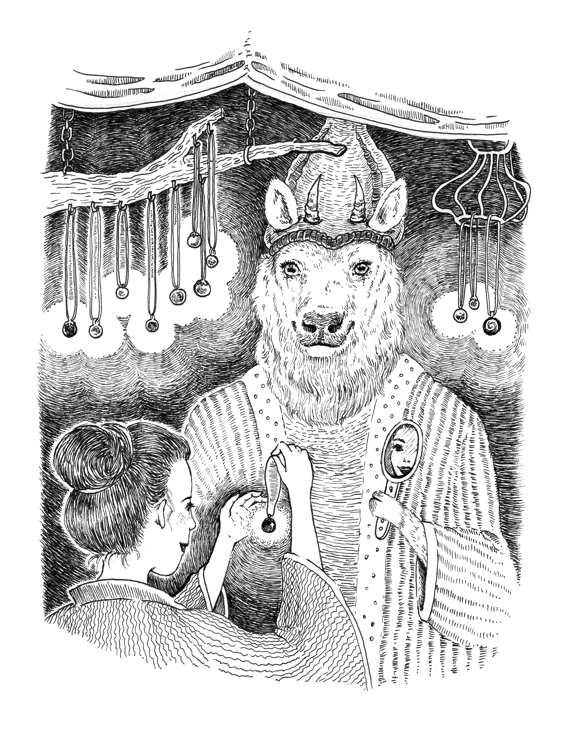 Serau Murmel Künstlerin • Serau marble artist Mariella Fahr Illustration Nachtmarkt der Tiere