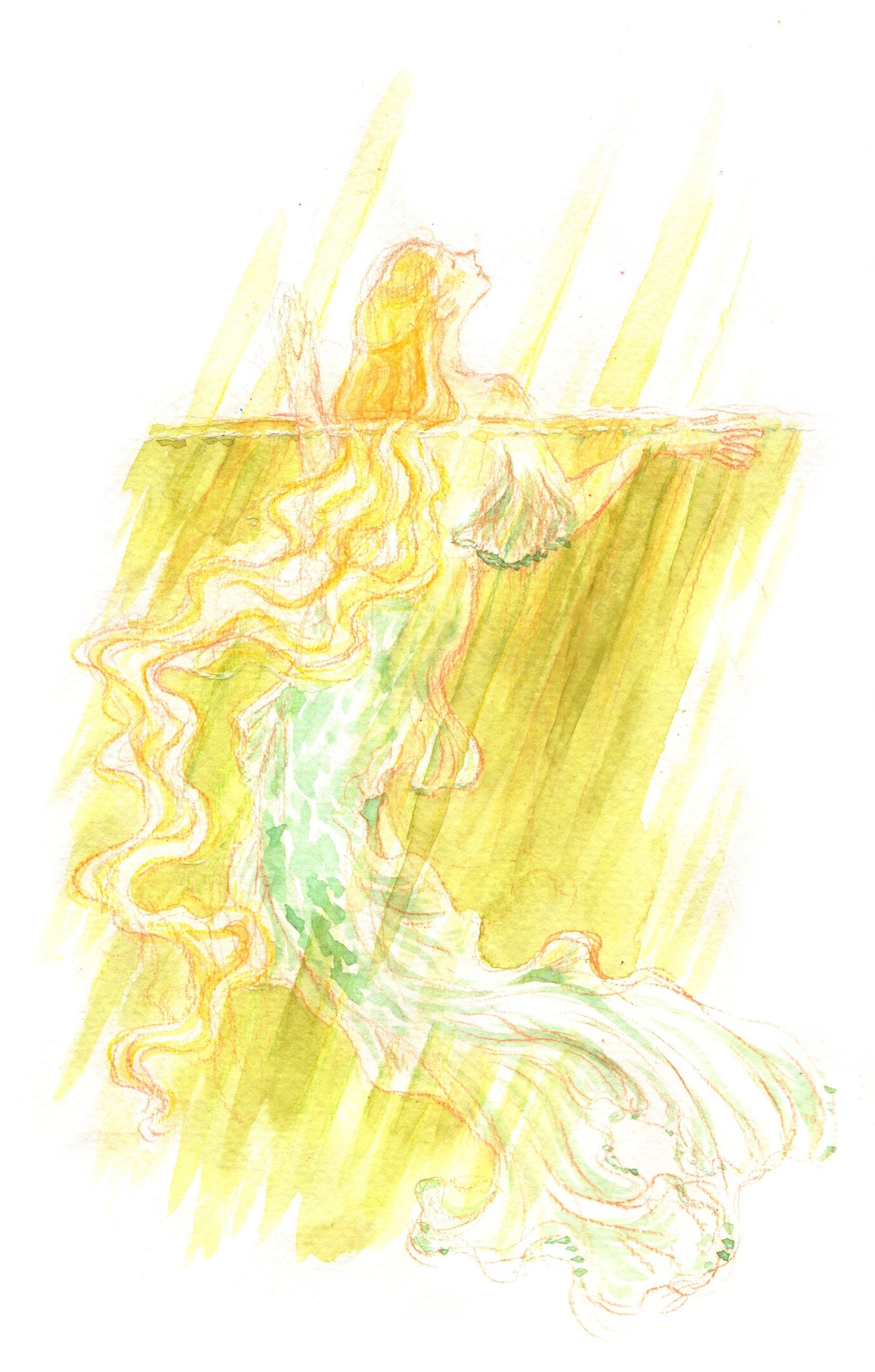 Mariella Fahr Illustration Meerjungfrau Sonne sun