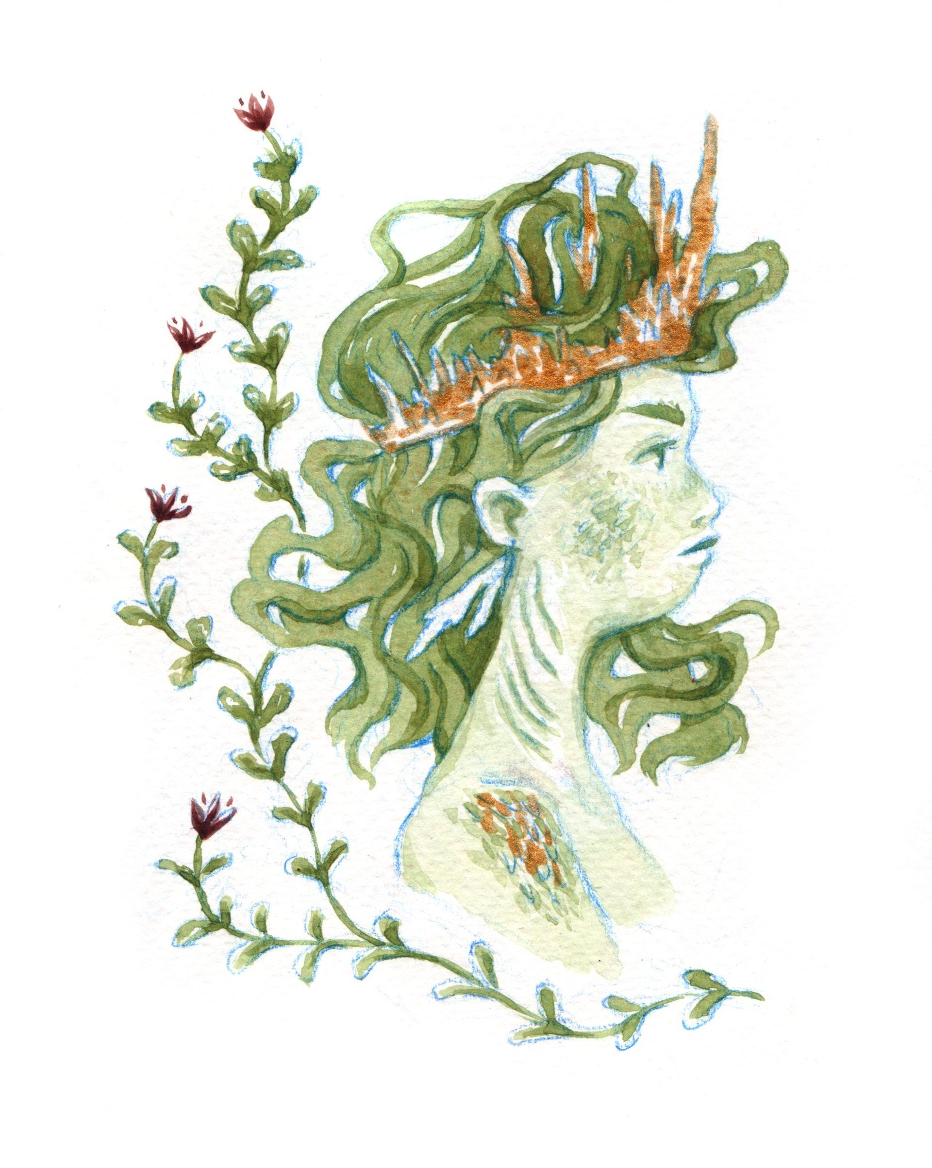 Mariella Fahr Illustration Meerjungfrau Gold