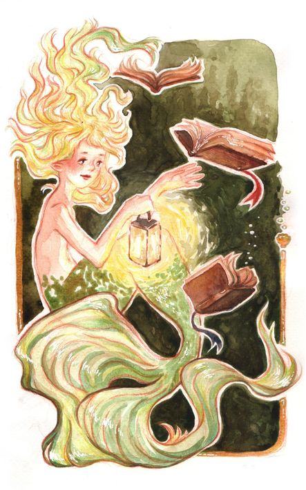 Mariella Fahr Meerjungfrau Mermay Illustration Aquarell