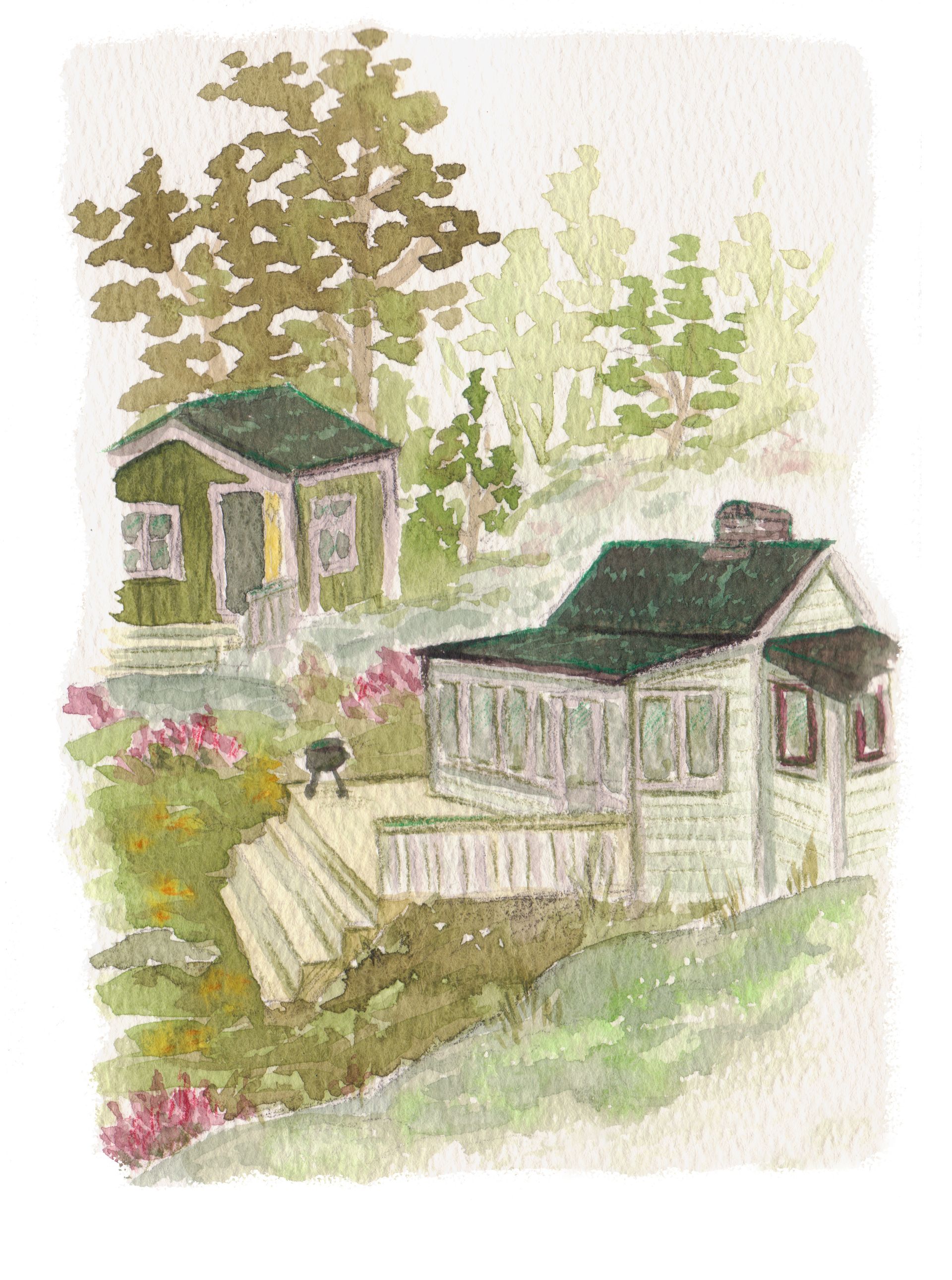 Mariella Fahr Illustration Schweden 2024 Haus mit Veranda