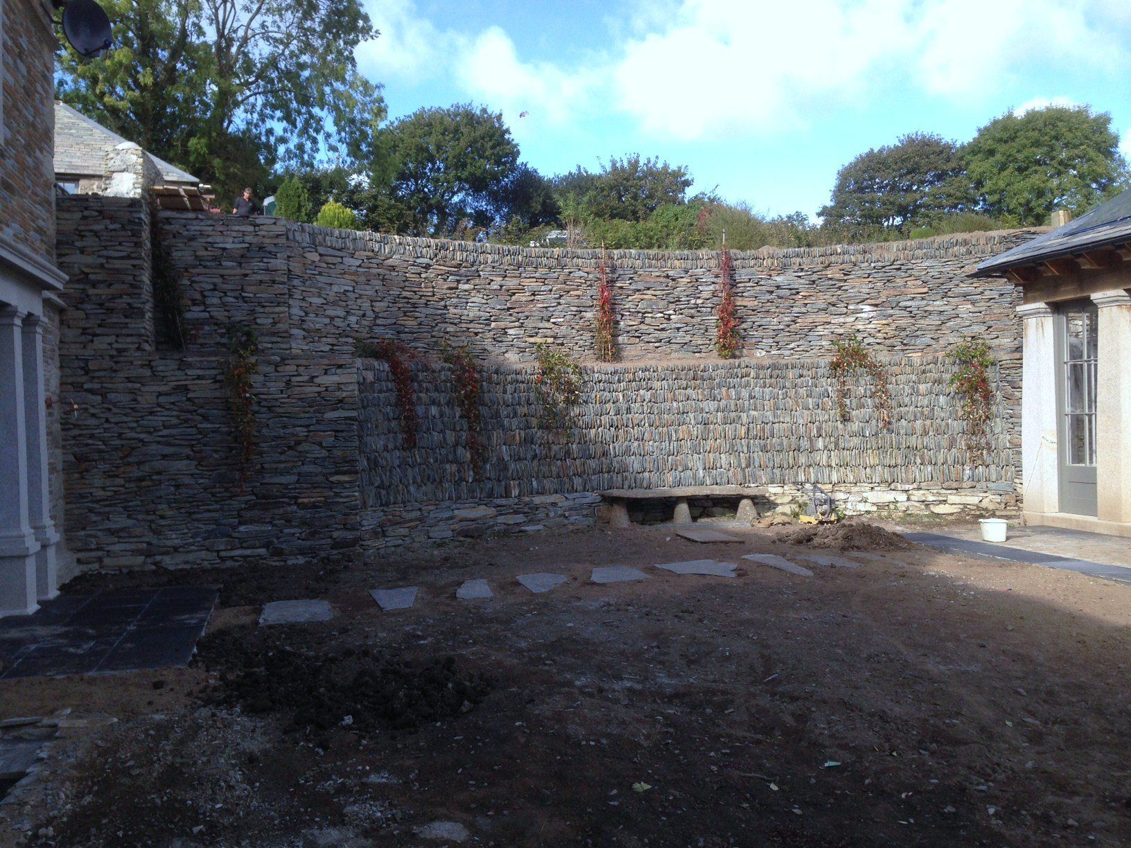 Stone hedging work