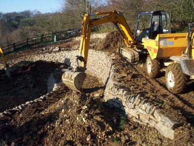 Stone hedging work