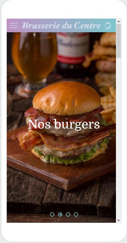 Application de restaurant (burgers) créée sans code avec GoodBarber