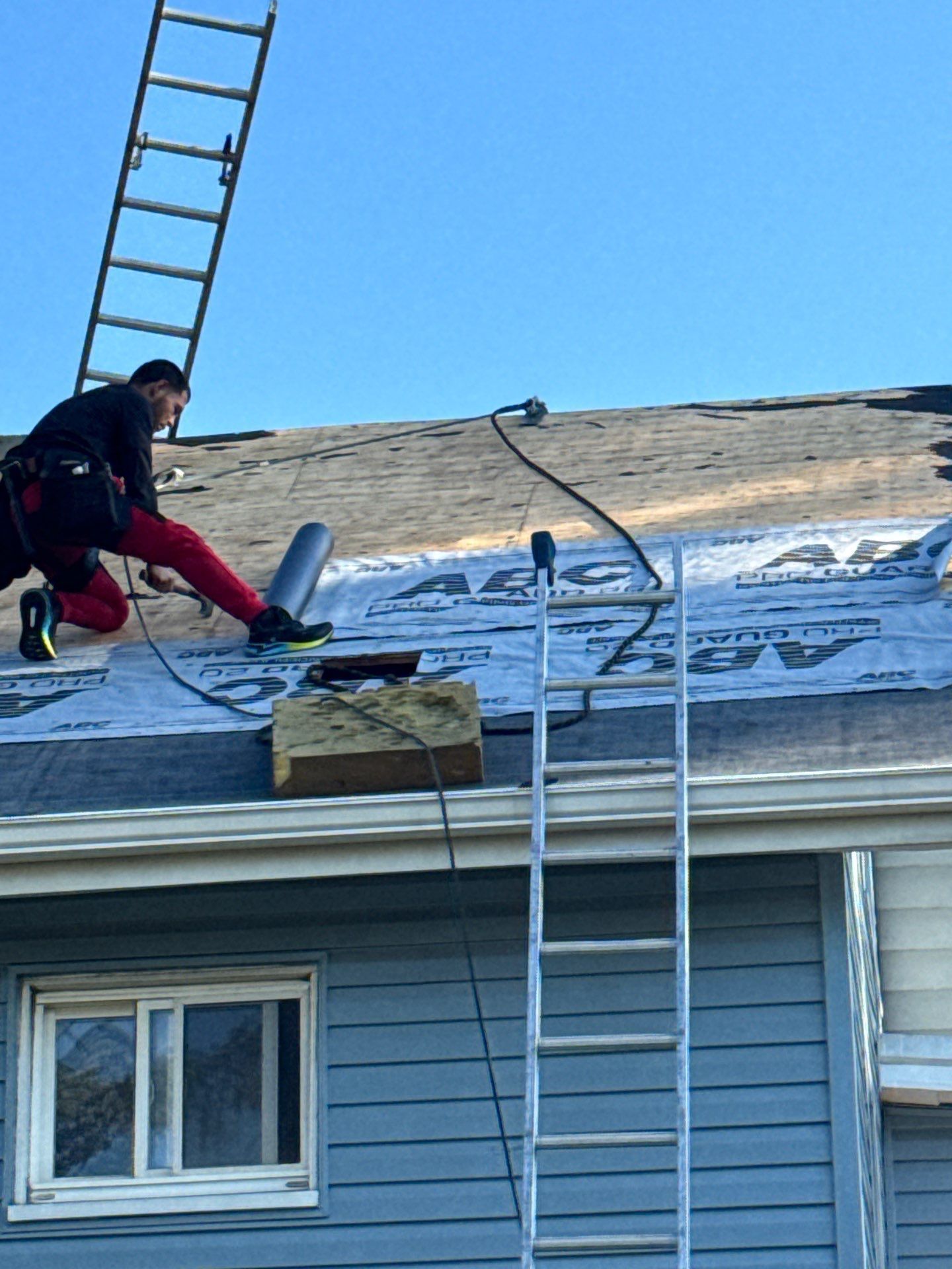 Our team replacing a roof on a home in Kent, Ohio