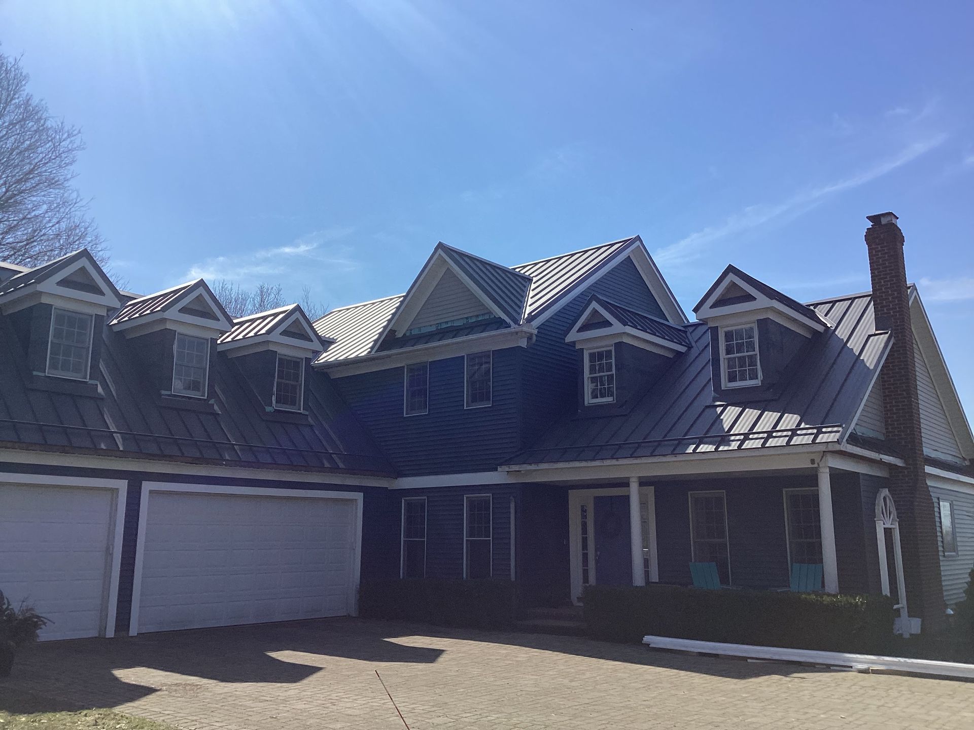 home in Solon with a standing seam metal roof